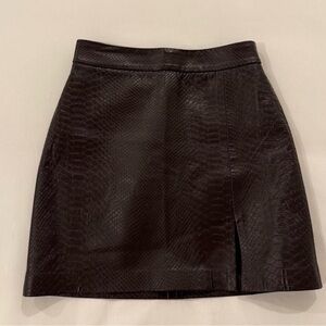Aritzia Burgundy Vegan Leather Skirt